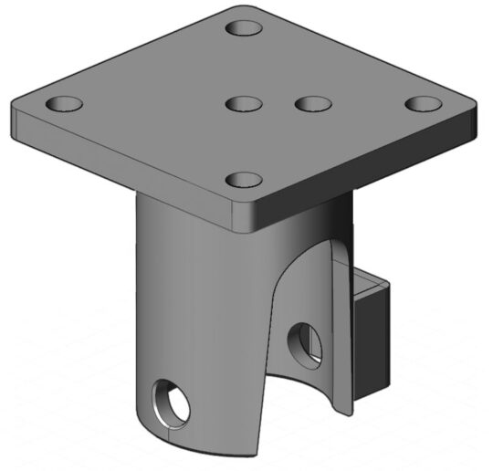 PALIER SPHERIQUE Ø 50, ARRIERE, DROIT (Ø 14 MM), ZINGUE AU FEU
