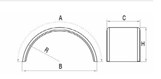 AILE POLYPROPYLENE, A=1400, C=450, R=450_x000D_
(remplace l'article N°1 018 180)