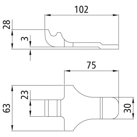 CROCHET DROIT A VISSER, ZINGUE AU FEU, SELON DESSINS 4C 0042 Rev. A2, POUR FERMETURE A EXCENTRIQUE