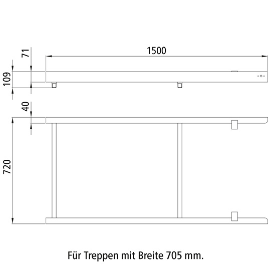 CADRE POUR ESCABEAU COULISSANT, B = 720 MM, ZINGUE AU FEU_x000D_