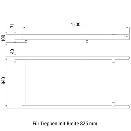 CADRE POUR ESCABEAU COULISSANT, B = 840 MM, ZINGUE AU FEU_x000D_