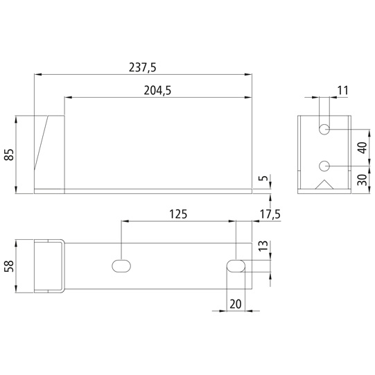 FIXATION PONT LONG, ZINGUE AU FEU, POUR RENAULT MASTER