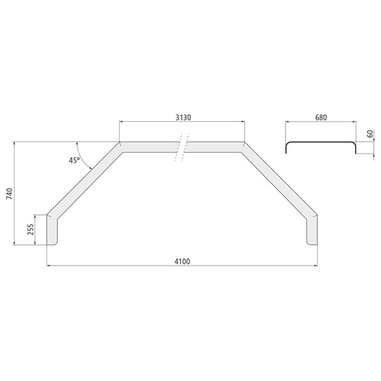 QA 410.68, AILE TRIPLE ESSIEUX ALU STRIE 3/4.5 MM