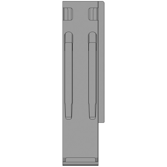 MONTANT K20 ARRIERE DROIT L= 400 MM, ACIER RABATTABLE, A UNE FERMETURE GAUCHE ET DROITE