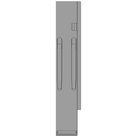 MONTANT ARRIERE K20, DROIT, L = 600 MM, ACIER A UNE FERMETURE