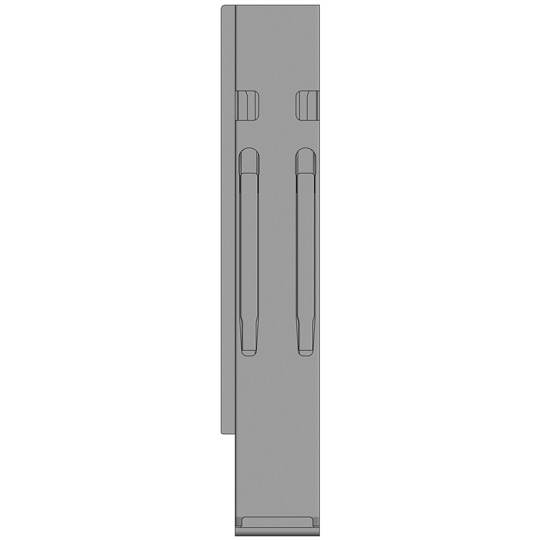MONTANT ARRIERE K20, GAUCHE, L = 600 MM, _x000D_
ACIER, A UNE FERMETURE GAUCHE ET DROITE