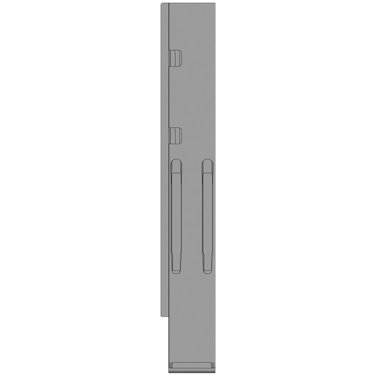 MONTANT ARRIERE K20 GAUCHE, L = 800 MM, ACIER, AVEC 2 FERMETURES