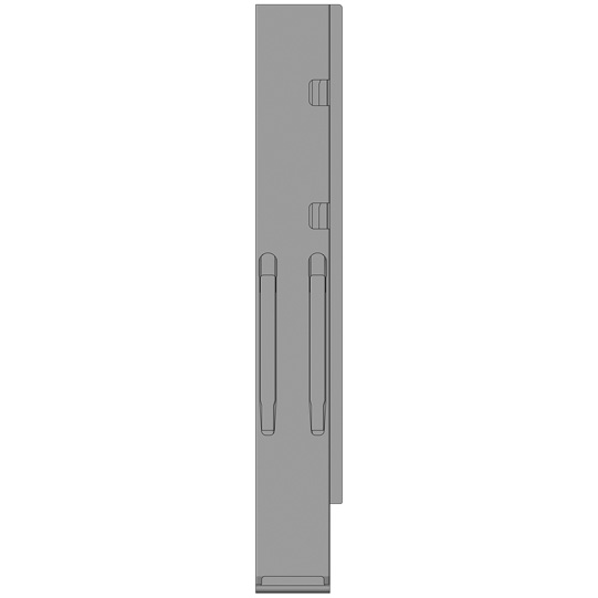 MONTANT ARRIERE K20 DROIT, L = 800 MM, ACIER, AVEC 2 FERMETURES