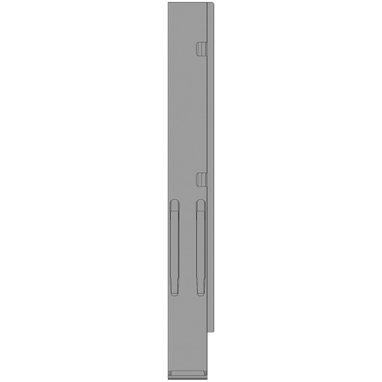 MONTANT ARRIERE K20, DROIT, L = 1000, ACIER AVEC 2 FERMETURES