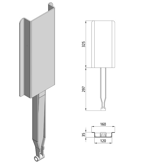 PIECE INTERMEDIAIRE ACIER, L = 297/500 MM KINNETOP K20