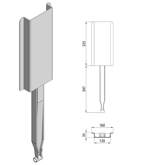 PIECE INTERMEDIAIRE ACIER, L = 347/600 MM KINNETOP K20