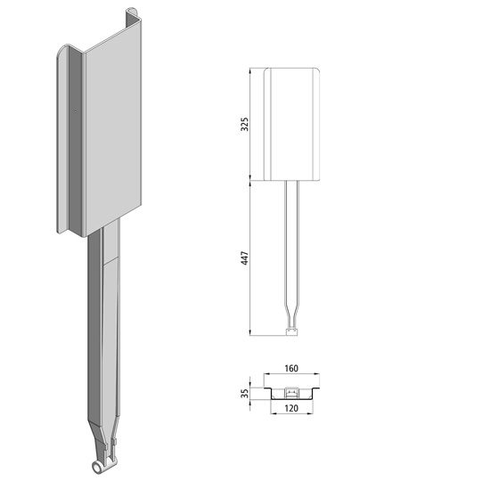 PIECE INTERMEDIAIRE ACIER, L = 447/800-1200 KINNETOP K20