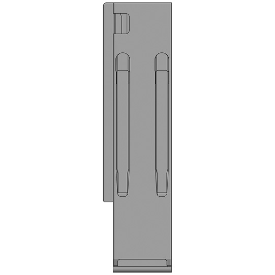 MONTANT ARRIERE K20, GAUCHE, L = 400 MM, ALUMINIUM RABATTABLE, A UNE FERMETURE