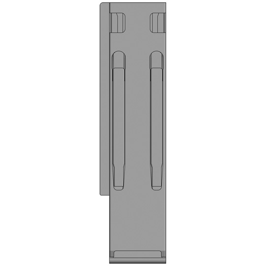 MONTANT ARRIERE K20, GAUCHE, L = 400 MM, ALUMINIUM RABATTABLE, A UNE FERMETURE GAUCHE ET DROITE