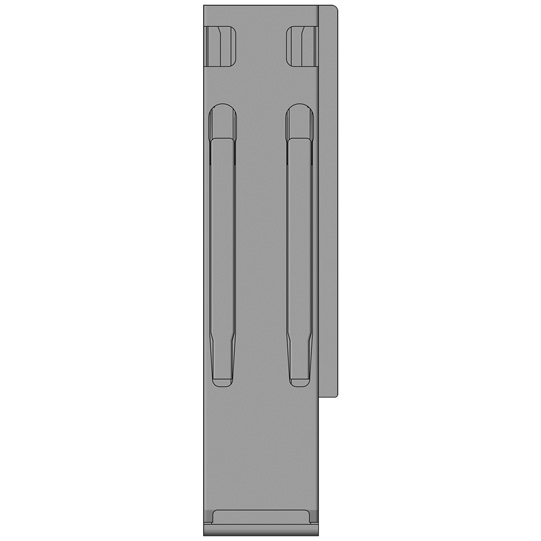 MONTANT ARRIERE K20, DROIT, L = 400 MM, ALUMINIUM RABATTABLE, A UNE FERMETURE GAUCHE ET DROITE