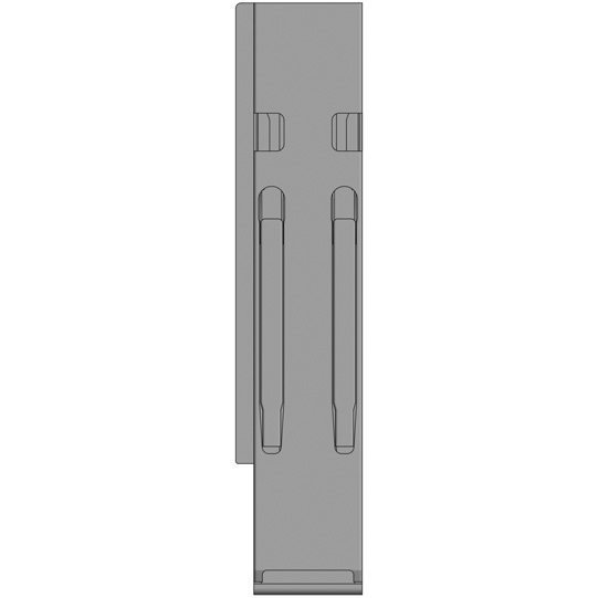 MONTANT ARRIERE K20, GAUCHE, L = 500 MM, ALUMINIUM RABATTABLE, A UNE FERMETURE DES  COTES GAUCHE