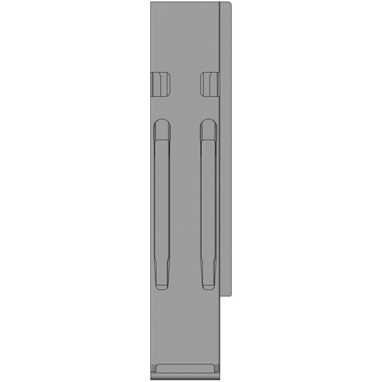 MONTANT ARRIERE K20, DROIT, L = 500 MM, ALUMINIUM RABATTABLE, A UNE FERMETURE DES 2 COTES  DROITE