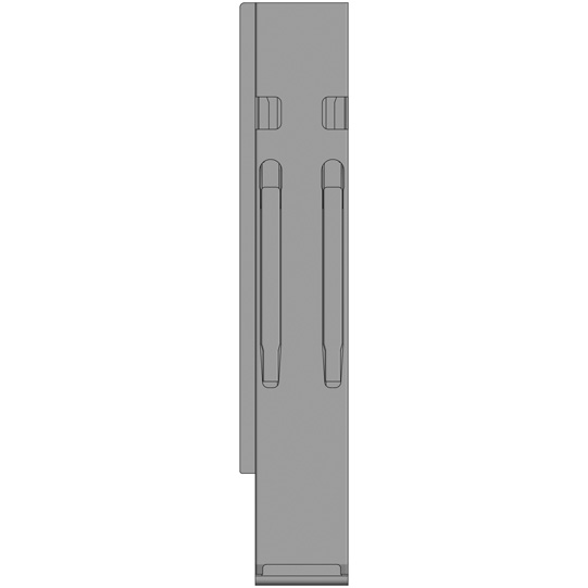 MONTANT ARRIERE K20, GAUCHE, L = 600 MM, ALUMINIUM A UNE FERMETURE GAUCHE ET DROITE