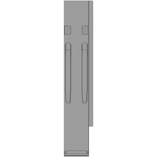 MONTANT ARRIERE K20, DROIT, L = 600 MM, ALUMINIUM A UNE FERMETURE GAUCHE ET DROITE
