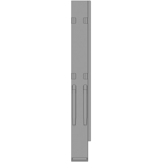 MONTANT ARRIERE K20, DROIT, L = 1000, ALU AVEC 4 FERMETURES