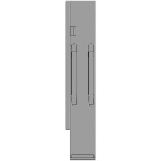 MONTANT ARRIERE K20, GAUCHE, L = 600 MM, ALUMINIUM A UNE FERMETURE