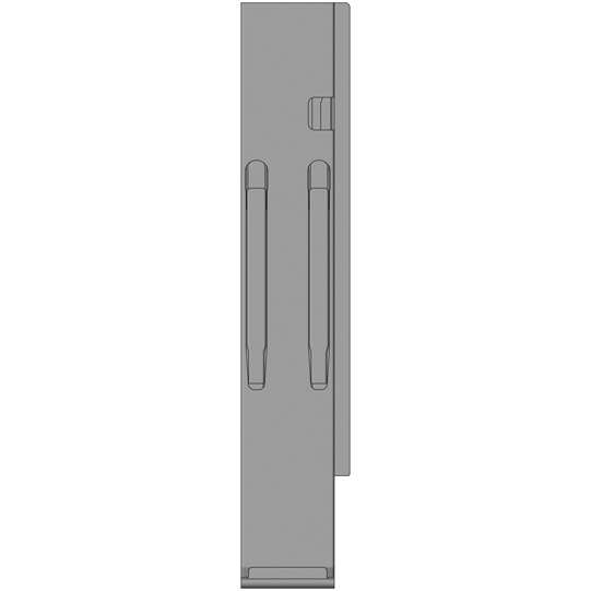 MONTANT ARRIERE K20, DROIT, L = 600 MM, ALUMINIUM A UNE FERMETURE