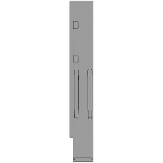 MONTANT ARRIERE K20 GAUCHE, L = 800 MM, ALUMINIUM, AVEC 2 FERMETURES