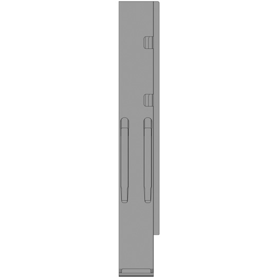 MONTANT ARRIERE K20 DROIT, L = 800 MM, ALUMINIUM, AVEC 2 FERMETURES