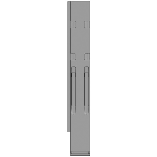 MONTANT ARRIERE K20 GAUCHE, L = 800 MM, 4 FERMETURES, ACIER microZINQ®