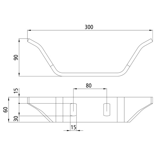 FIXATION A SOUDER POUR CHASSIS MAN, EPAISSEUR 8 MM AVEC 2 TROUS DE FIXATION OBLONG