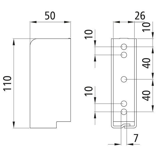 POCHE A LATTE T-LOCK, H=110, ACIER ZINGUE