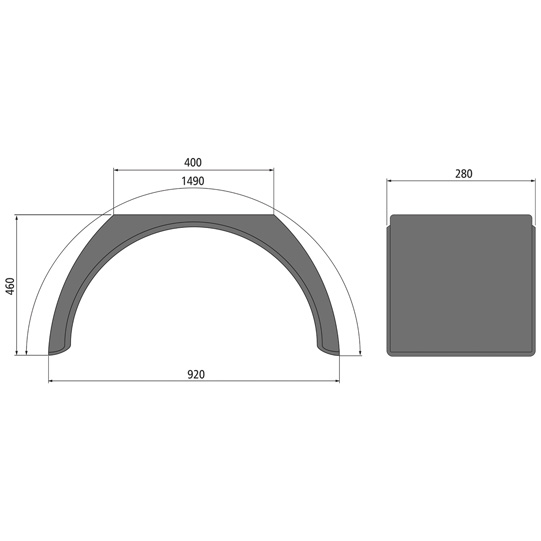 AILE ARRIERE TRAPEZOIDALE POLYETHYLENE,PE 92.28