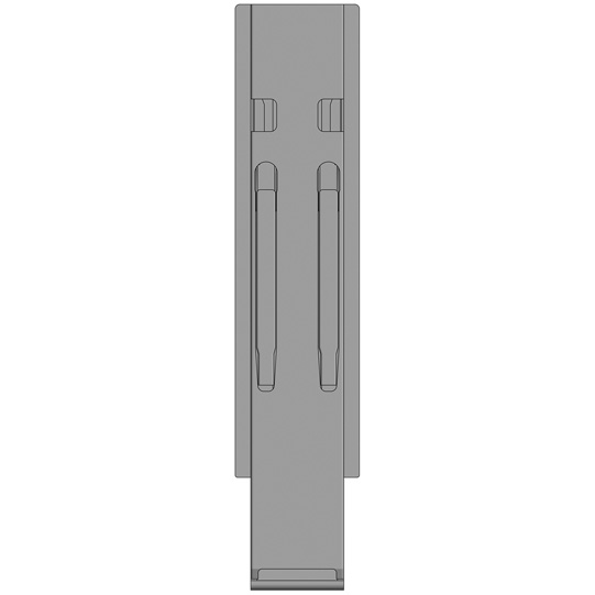 MONTANT CENTRAL K20, L = 600 MM, ACIER microZINQ® RABATTABLE, A UNE FERMETURE