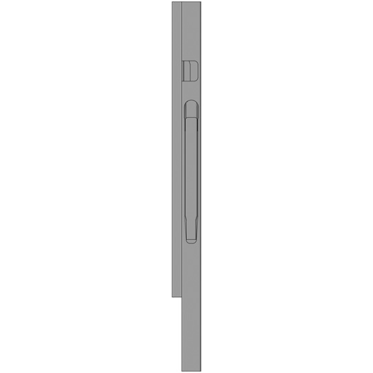 MONTANT AVANT K20 DROIT, L = 600 MM, ALUMINIUM A UNE FERMETURE