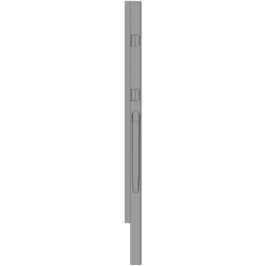 MONTANT AVANT K20 DROIT, L = 800 MM, ALUMINIUM AVEC 2 FERMETURES