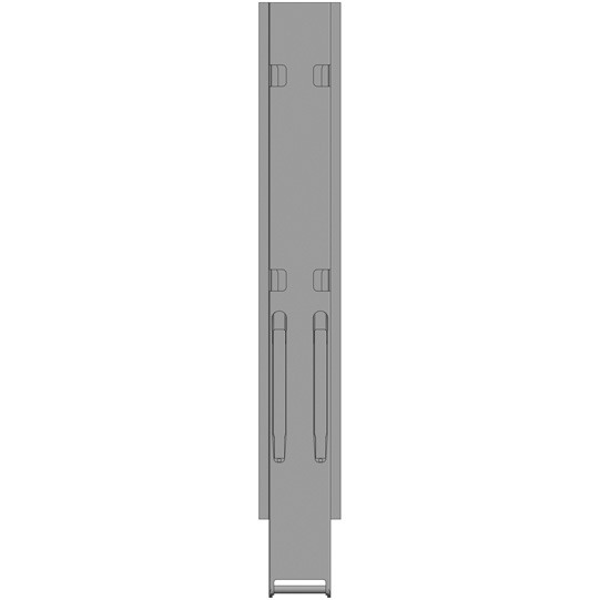 MONTANT CENTRAL K20, L = 1000, ALU AVEC 4 FERMETURES