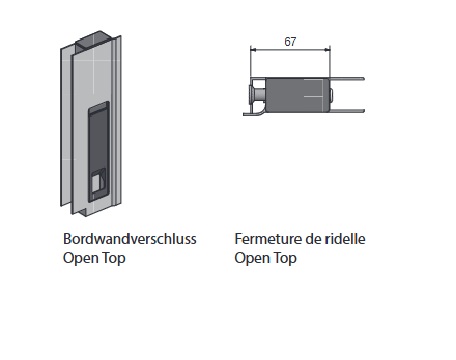 FERMETURE DE RIDELLE "OPEN TOP", DROITE, L = 813 MM