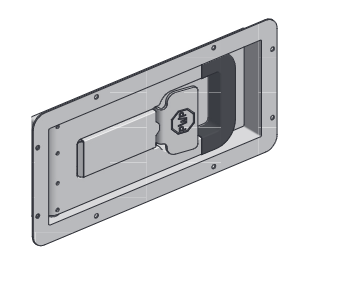FERMETURE ENCASTREE P + L, 29 MM, AVEC LOGO PWP, INOX, CLE NO PA05