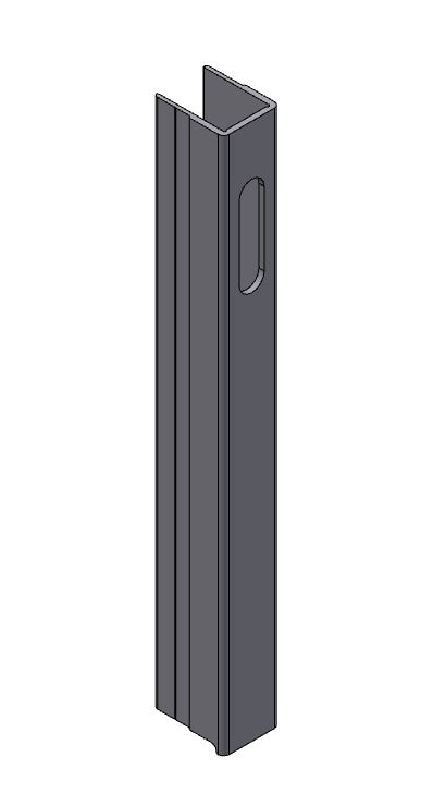 BORDURE EXTREMITE GAUCHE BRUTE, L = 800 MM, AVEC TROU POUR FERMETURE