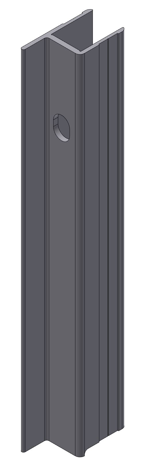 BORDURE EXTREMITE DROITE BRUT, L = 400 MM, AVEC TROU POUR FERMETURE PACO