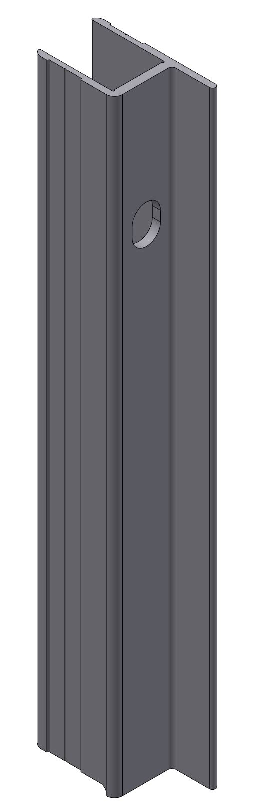 BORDURE EXTREMITE GAUCHE ELOXE, L = 300 MM, AVEC TROU POUR FERMETURE PACO