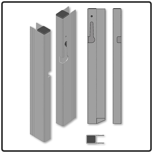 BORDURE D' EXTREMITE "OPEN TOP", DROITE, L = 413 MM