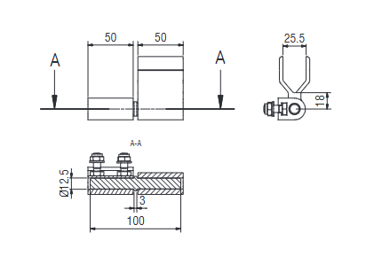 CARTON A 8 CHARNIERES EN ALUMINIUM POUR PONT BASCULANT 3,5 T. Y COMPRIS MATERIEL DE MONTAGE