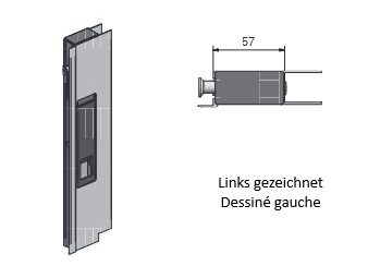 FERMETURE DE RIDELLE "OPEN TOP", AVEC BATTUE, DROITE, L = 413 MM