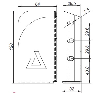 POCHE A LATTE A RIVETER L=120 GAUCHE, ACIER KTL