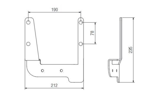 PLAQUE SUPPORT TENDEUR TRAILER KIT DROITE, INOX