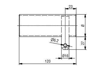 EMBOUT ZINGUE ø INT 57, POUR TUBE DE BACHE