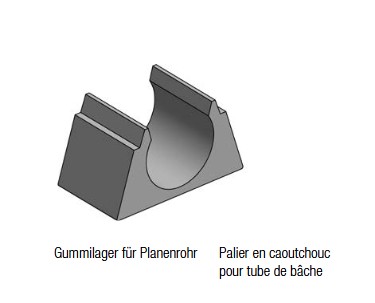 PALIER EN CAOUTCHOUC POUR TUBE DE BACHE DIAM 34 MM