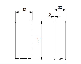POCHE POUR LATTE FERMEE AU DOS, B = 29 MM, L = 48 MM, ZINGUEE