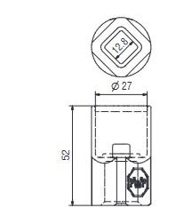 EMBOUT TENDEUR CARRE, INOX, POUR TUBE Ø 27 MM_x000D_
_x000D_
Mit BioCircle Öl Oberfläche_x000D_